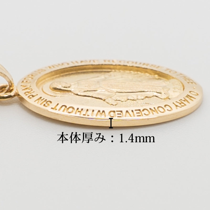 【新品】K18 18金 聖母マリア 不思議のメダイ ゴールドペンダントトップ 約2.2g