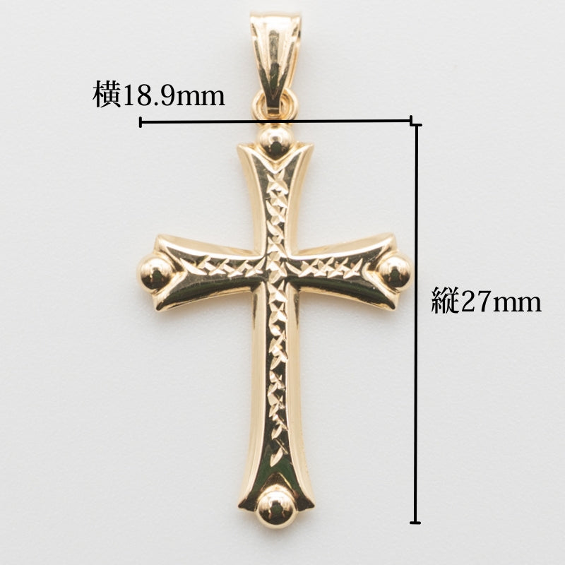 【新品】K18 18金 十字架 ゴールド クロスペンダントトップ 約1g 中空