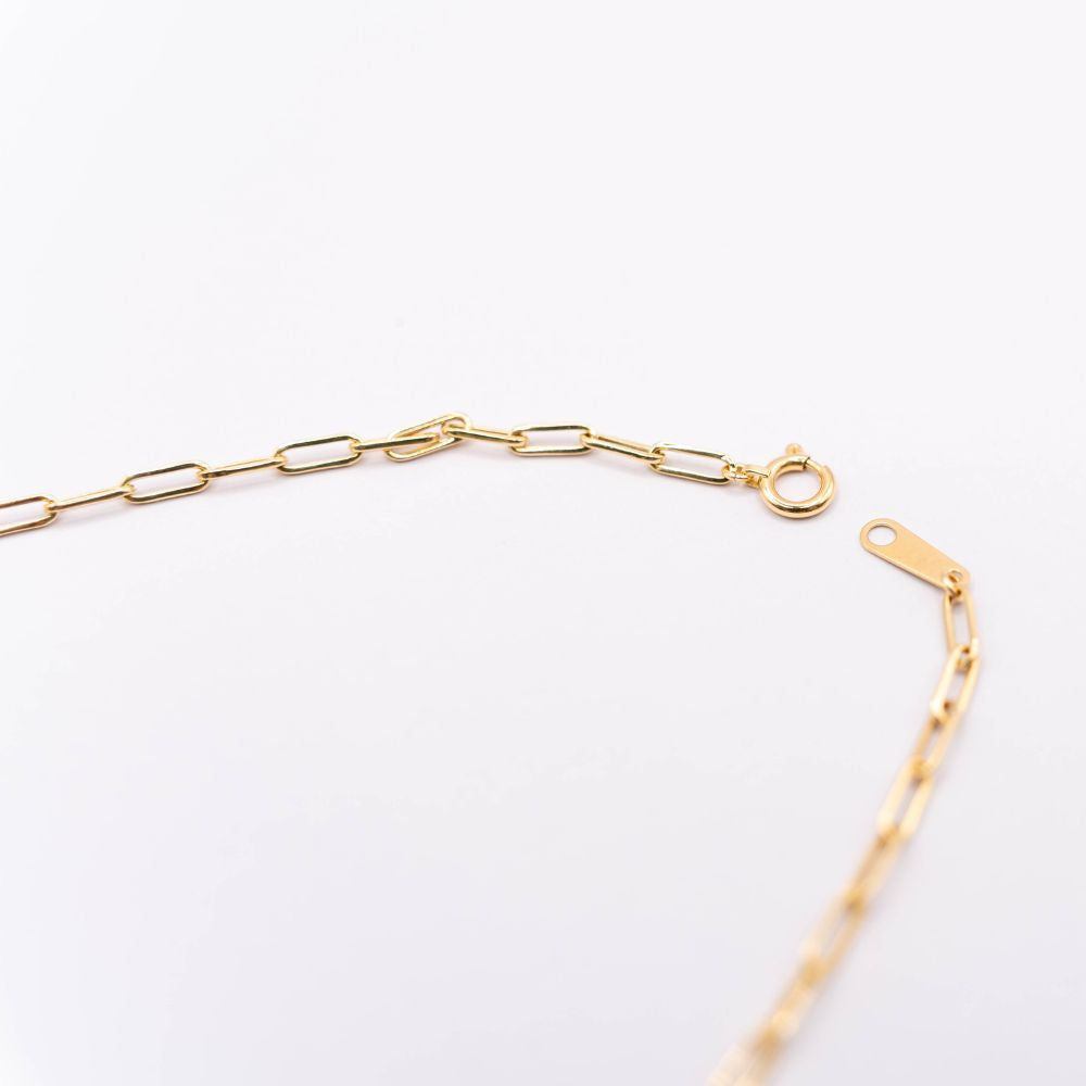 【新品】K18 18金 中空 ペーパークリップチェーンネックレス 40cm/2g