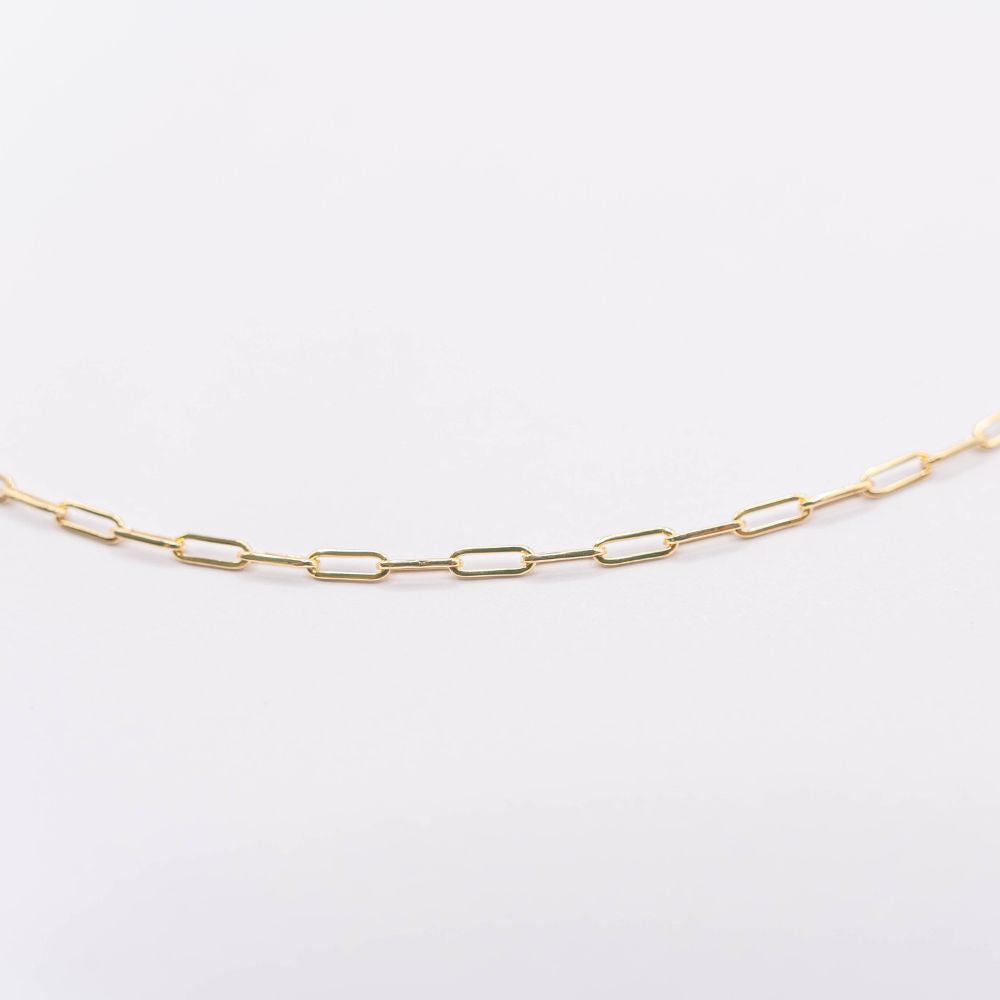 【新品】K18 18金 中空 ペーパークリップチェーンネックレス 40cm/2g