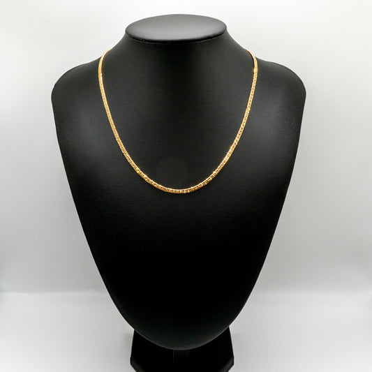 【新品仕上げ中古】K18 18金 喜平ネックレス(6面カットダブル) 50cm/11.3g 造幣局刻印あり(ホールマーク)kihei