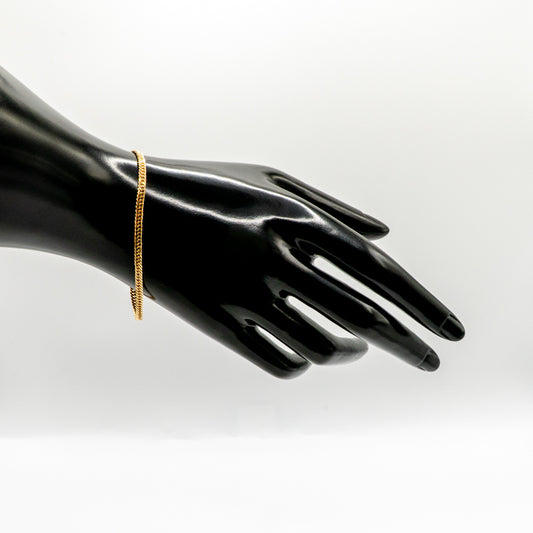 【新品仕上げ中古】K18 18金 喜平ブレスレット(6面カットダブル) 17cm/4.9g 造幣局刻印あり(ホールマーク)kihei