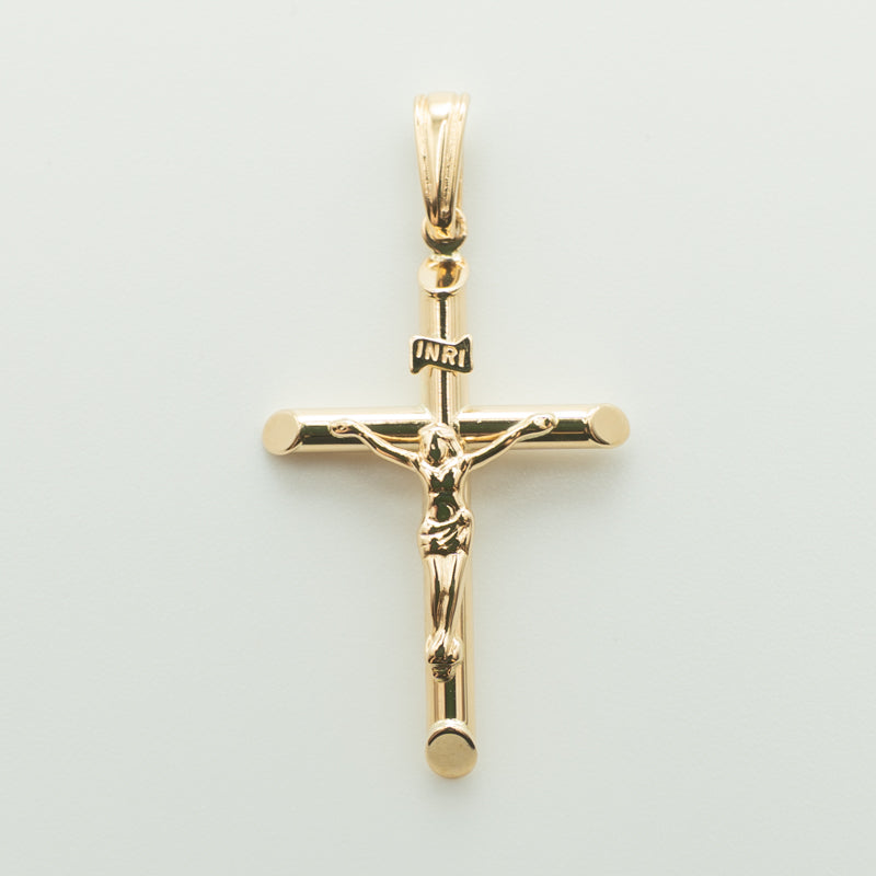 【新品】K18 18金 イエス キリスト 十字架 クロス ゴールドペンダントトップ 約1.5g 中空