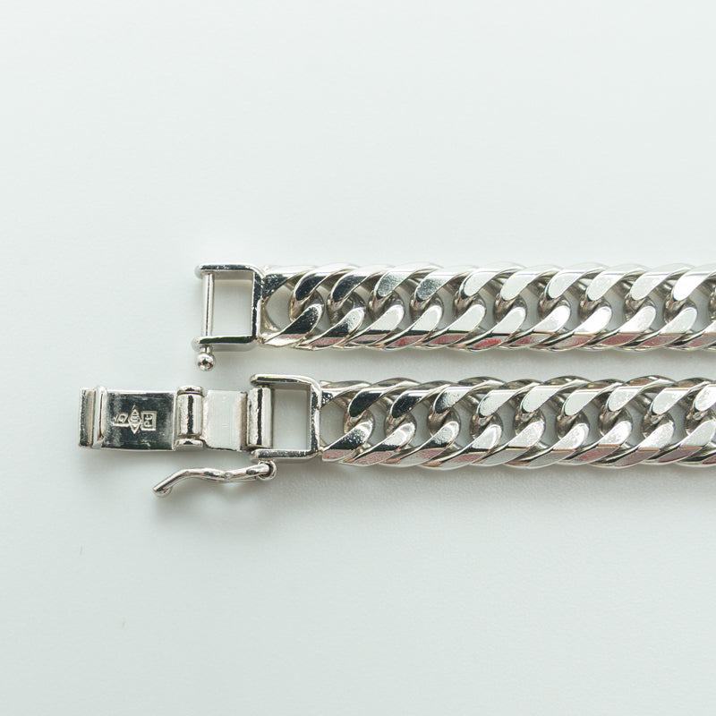 【新品仕上げ中古】Pt1000 純プラチナ 喜平ネックレス(6面カットダブル) 60cm/99.5g 造幣局刻印あり(ホールマーク)ホシエスマークあり GINZA TANAKA kihei
