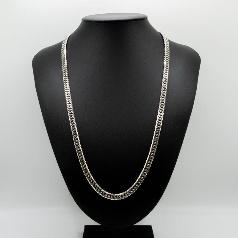 【新品仕上げ中古】Pt1000 純プラチナ 喜平ネックレス(6面カットダブル) 60cm/99.5g 造幣局刻印あり(ホールマーク)ホシエスマークあり GINZA TANAKA kihei