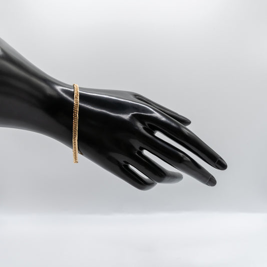 【新品仕上げ中古】K18 18金 喜平ブレスレット(14面Mカット) 18cm/8.2g 造幣局刻印あり(ホールマーク)