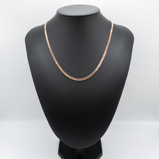 【新品仕上げ中古】K18 18金 ローズゴールド喜平ネックレス(12面カットトリプル) 45cm/11.5g 造幣局刻印あり(ホールマーク)