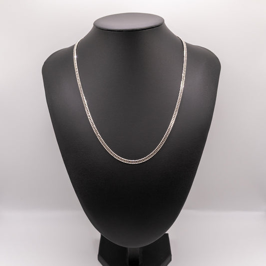 【新品仕上げ中古】Pt999 純プラチナ 喜平ネックレス(6面カットダブル) 50cm/10.2g 造幣局検定刻印(ホールマーク) GINZA TANAKA ホシエスマークあり