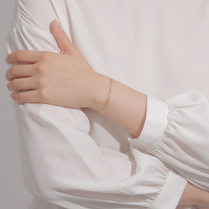 新品】K18 18金 中空喜平ブレスレット（2面カットクワドループル）17cm