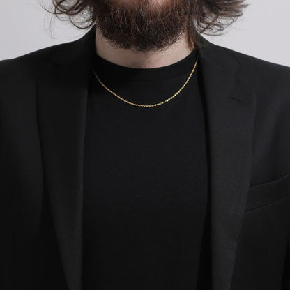 【新品】K18 18金 中空シャイニーロープチェーンネックレス 50cm/2.4g（アジャスター付き）