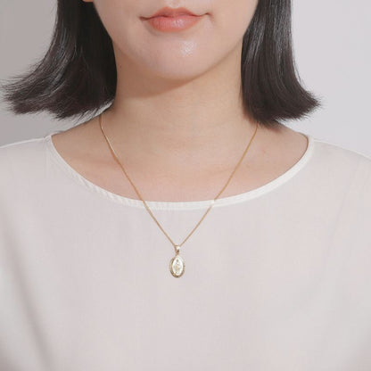 【新品】K18 18金 聖母マリア 不思議のメダイ ゴールドペンダントトップ 約2.2g