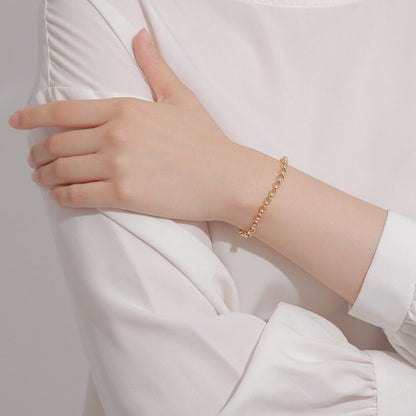 【新品】K18 18金 中空 ロロチェーンブレスレット18cm/5.2g