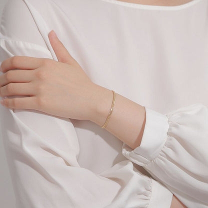 【新品】K18 18金 中空喜平ブレスレット（2面カットクワドループル）18cm/2.6g kihei