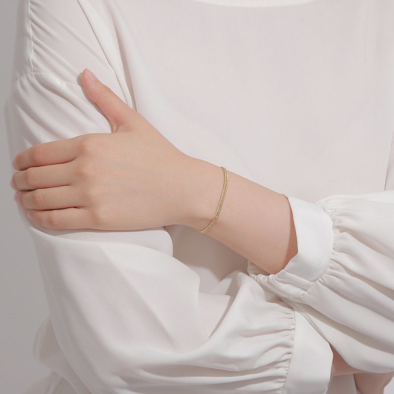 新品】K18 18金 中空喜平ブレスレット（2面カットクワドループル）16cm