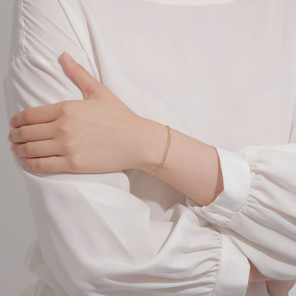 【新品】K18 18金 中空喜平ブレスレット（2面カットクワドループル）16cm/2.5g