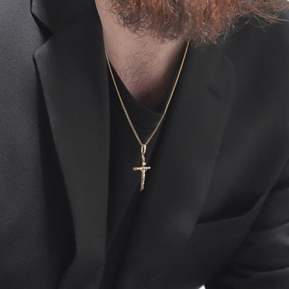 【新品】K18 18金 イエス キリスト 十字架 クロス ゴールドペンダントトップ 約1.5g 中空