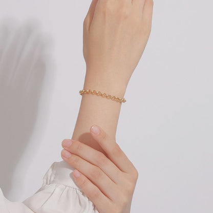 【新品】K18 18金 中空 ロロチェーンブレスレット18cm/5.2g