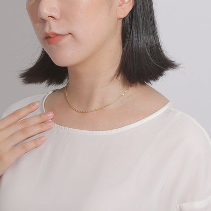 【新品】K18 18金 中空シャイニーロープチェーンネックレス 50cm/2.4g（アジャスター付き）