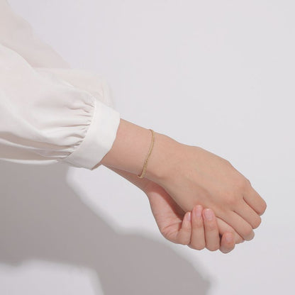 【新品】K18 18金 中空喜平ブレスレット（2面カットクワドループル）16cm/2.5g