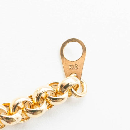 【新品】K18 18金 中空 ロロチェーンブレスレット18cm/5.2g