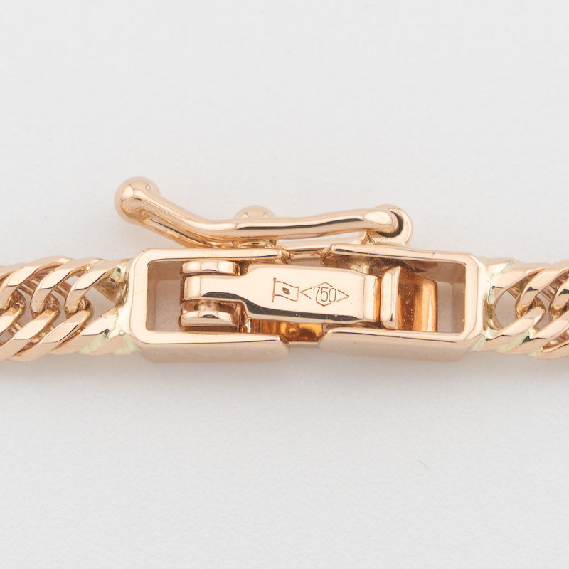 【新品仕上げ中古】K18 ローズゴールド喜平ブレスレット(12面カットトリプル) 18cm/5.1g 造幣局刻印あり（ホールマーク）kihei