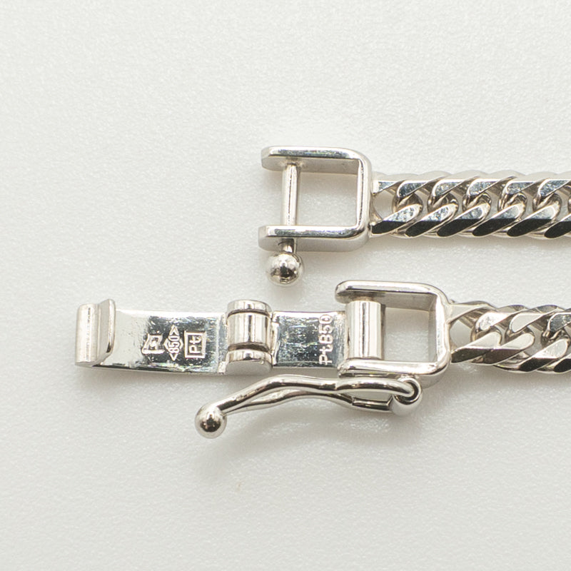 【新品仕上げ中古】Pt850 プラチナ850 喜平ネックレス(6面カットダブル) 50cm/20.3g 造幣局刻印あり（ホールマーク）kihei