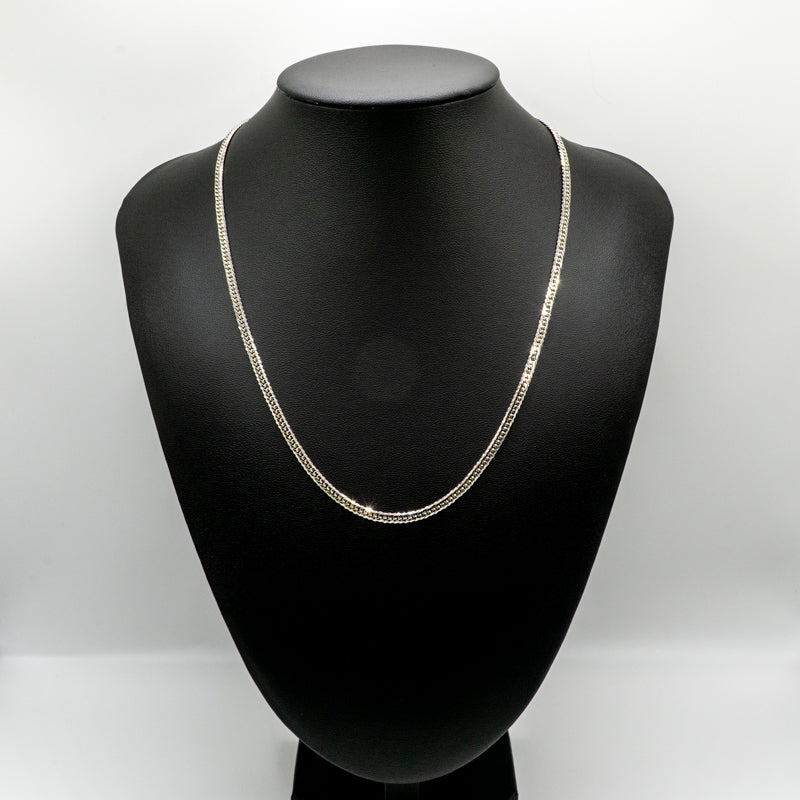 【新品仕上げ中古】Pt850 プラチナ850 喜平ネックレス(6面カットダブル) 50cm/20.3g 造幣局刻印あり（ホールマーク）kihei