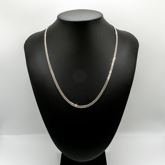 【新品仕上げ中古】Pt850 プラチナ850 喜平ネックレス(6面カットダブル) 50cm/20.3g 造幣局刻印あり（ホールマーク）kihei