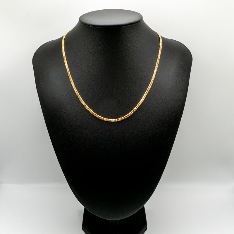 【新品仕上げ中古】K18 18金 喜平ネックレス(6面カットダブル) 50cm/11.3g 造幣局刻印あり（ホールマーク）kihei