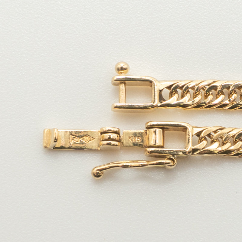 【新品仕上げ中古】K18 18金 喜平ブレスレット(8面カットトリプル) 17cm/4.9g 造幣局刻印あり（ホールマーク）kihei