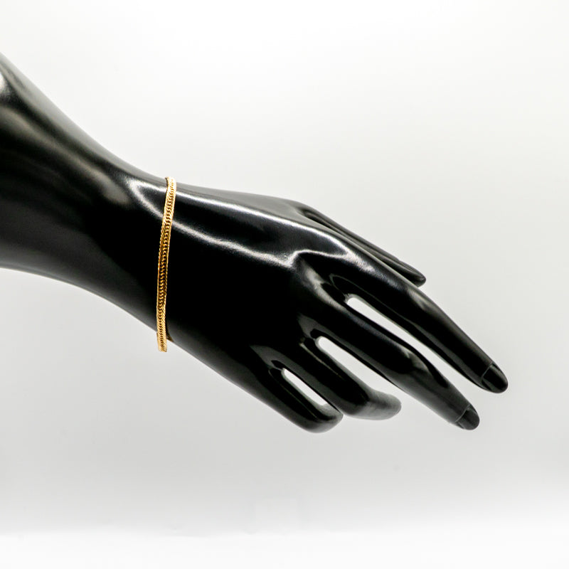 【新品仕上げ中古】K18 18金 喜平ブレスレット(8面カットトリプル) 17cm/4.9g 造幣局刻印あり（ホールマーク）kihei