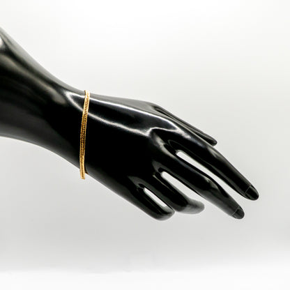 【新品仕上げ中古】K18 18金 喜平ブレスレット(8面カットトリプル) 17cm/4.9g 造幣局刻印あり（ホールマーク）kihei