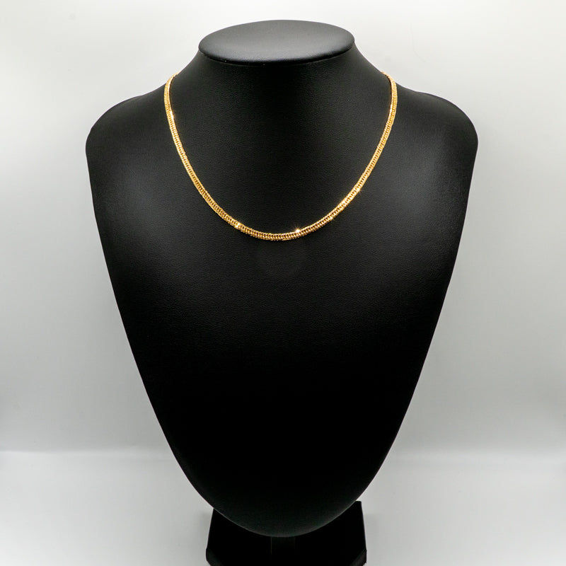 【新品仕上げ中古】K18 18金 喜平ネックレス(8面カットトリプル) 40cm/10.3g 造幣局刻印あり（ホールマーク）kihei