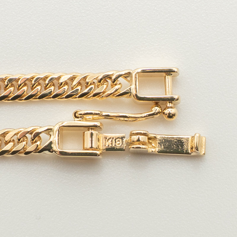 【新品仕上げ中古】K18 18金 喜平ブレスレット(6面カットダブル) 17cm/4.9g 造幣局刻印あり（ホールマーク）kihei