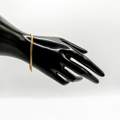 【新品仕上げ中古】K18 18金 喜平ブレスレット(6面カットダブル) 17cm/4.9g 造幣局刻印あり（ホールマーク）kihei