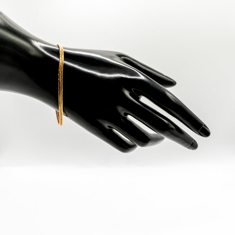 【新品仕上げ中古】K18 18金 喜平ブレスレット(12面カットトリプル) 18cm/5g 造幣局刻印あり（ホールマーク）kihei