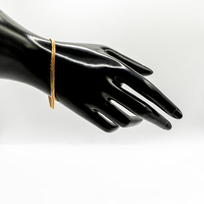 【新品仕上げ中古】K18 18金 喜平ブレスレット(12面カットトリプル) 18cm/5g 造幣局刻印あり（ホールマーク）kihei