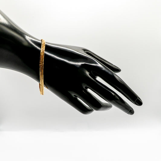 【新品仕上げ中古】K18 18金 喜平ブレスレット(12面カットトリプル) 18cm/10g 造幣局刻印あり（ホールマーク）kihei