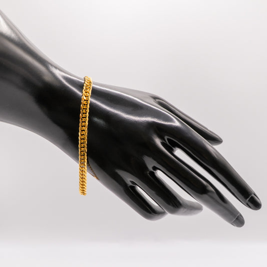 【新品】K24 純金喜平ブレスレット（6面カットダブル）20cm/20.4g 造幣局刻印あり（ホールマーク）