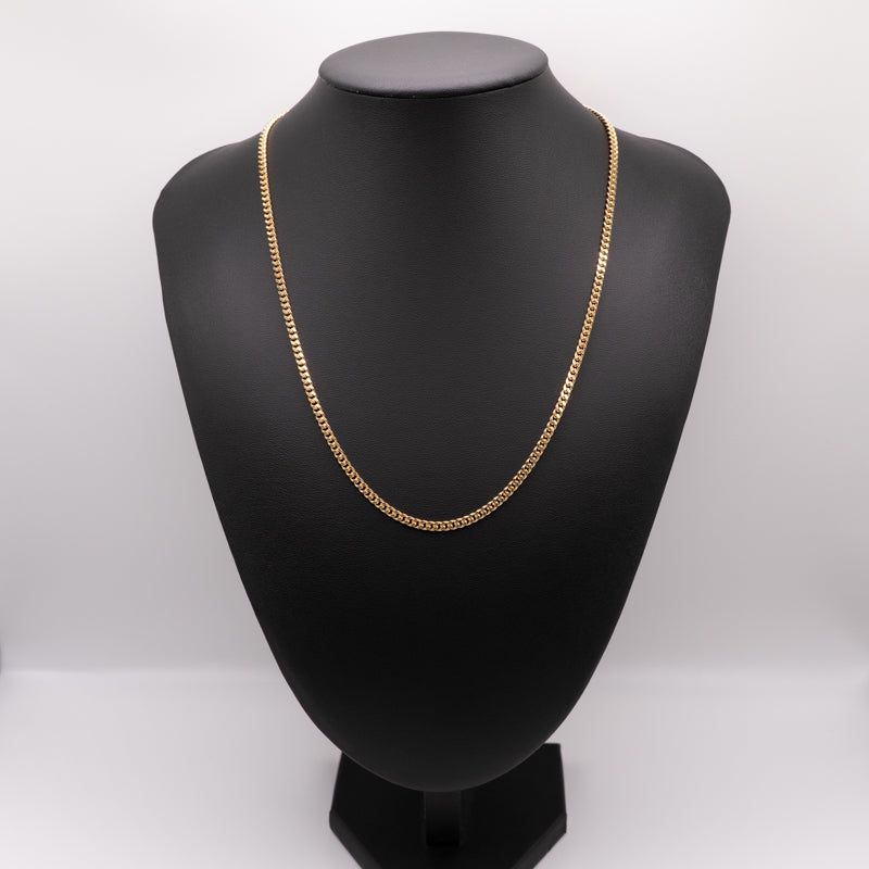 【新品仕上げ中古】K18 18金 喜平ネックレス(2面カットシングル) 50cm/20g 造幣局刻印あり（ホールマーク）kihei