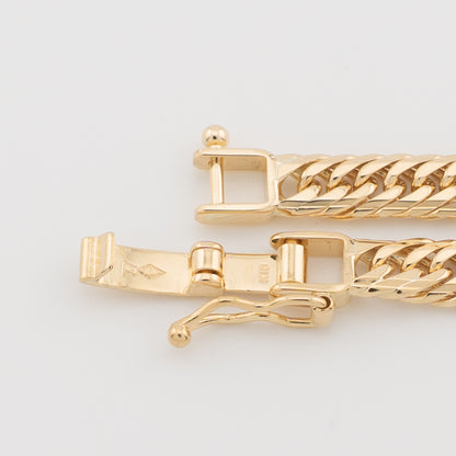 【新品仕上げ中古】K18 18金 喜平ブレスレット(14面Mカット) 18cm/10.2g 造幣局刻印あり（ホールマーク）kihei