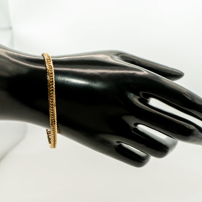 【新品仕上げ】K18 18金 喜平ブレスレット (14面Mカットトリプル) 18cm/10.3g kihei