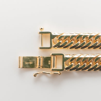【新品仕上げ】K18 18金 喜平ブレスレット (14面Mカットトリプル) 17cm/19.3g kihei