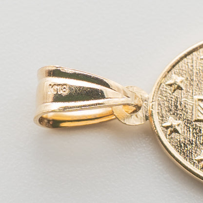 【新品】K18 18金 聖母マリア 不思議のメダイ ゴールドペンダントトップ 約2.2g