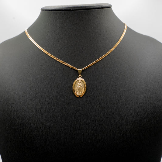 【新品】K18 18金 聖母マリア 不思議のメダイ ゴールドペンダントトップ 約2.2g