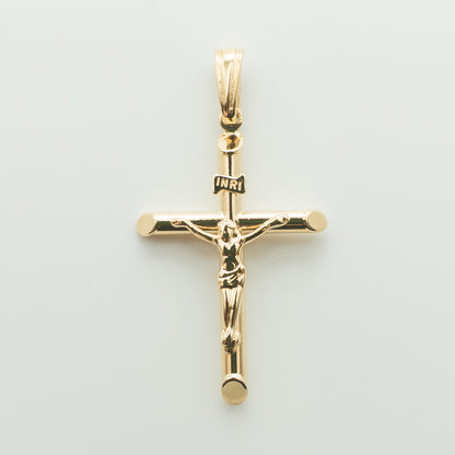 【新品】K18 18金 イエス キリスト 十字架 クロス ゴールドペンダントトップ 約1.5g 中空