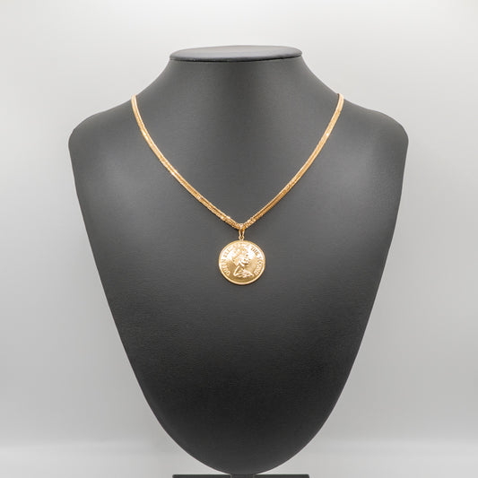 【中古】K18 18金 リバティコインペンダントトップ25mm×25mm/4.6g