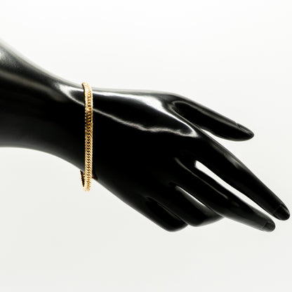 【新品仕上げ中古】K18 18金 喜平ブレスレット (14面Mカットトリプル) 18cm/10.5g kihei