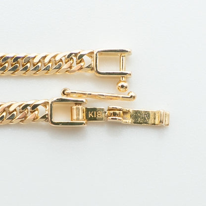 【新品仕上げ中古】K18 18金 喜平ブレスレット (6面カットダブル) 18cm/5.2g kihei