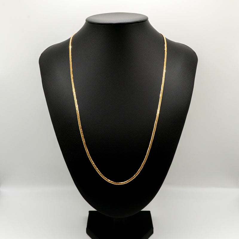 【新品仕上げ中古】K18 18金 喜平ネックレス (6面カットダブル) 60cm/11.8g 造幣局刻印あり（ホールマーク） kihei